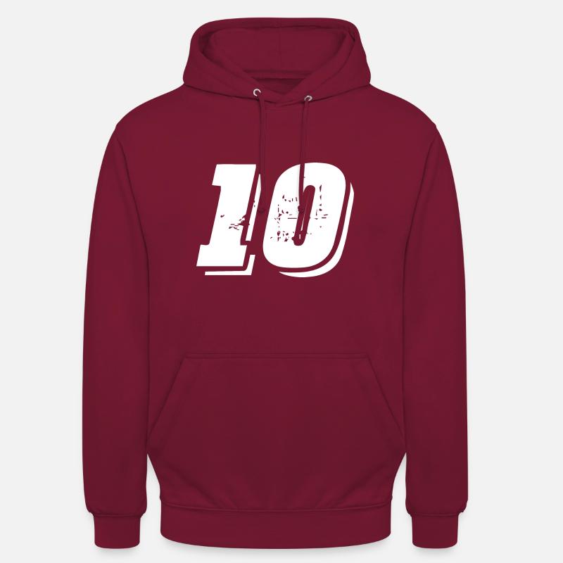 Symbole de 10 chiffres - Sweat-shirt à capuche unisexe - bordeaux