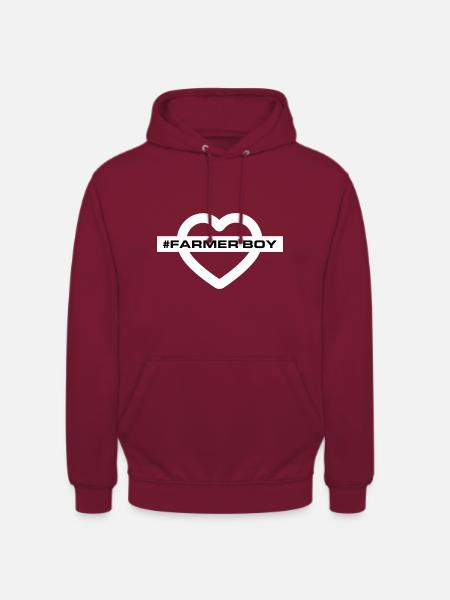 Farmer Boy Heart Love - Unisex Hoodie - bordeaux