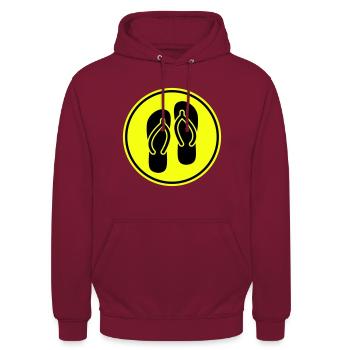 Icône Tongs - Sweat-shirt à capuche unisexe - bordeaux - Devant - Alina (178cm) & Michal (187cm)