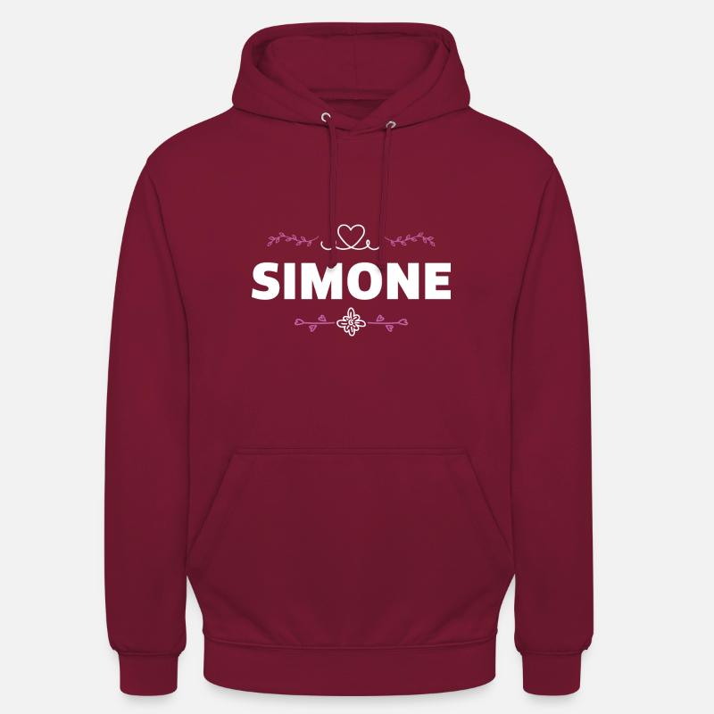Simone - Sweat-shirt à capuche unisexe - bordeaux