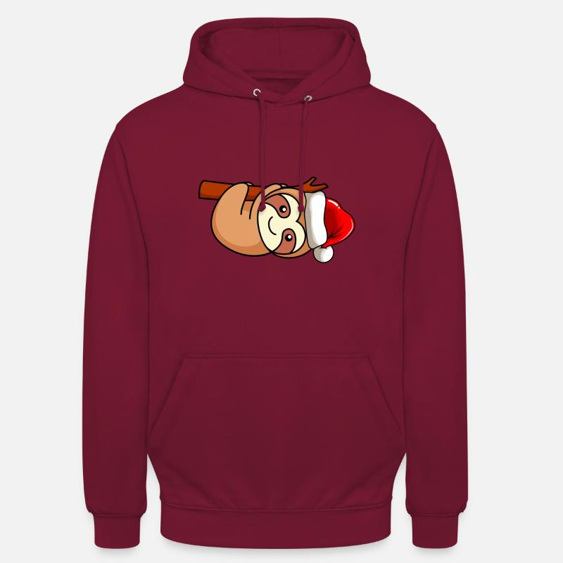 Noël de Sloth Comic - Sweat-shirt à capuche unisexe - bordeaux