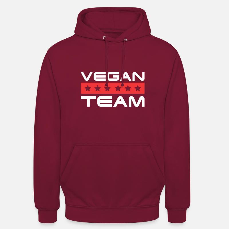 Équipage végétalien - Sweat-shirt à capuche unisexe - bordeaux
