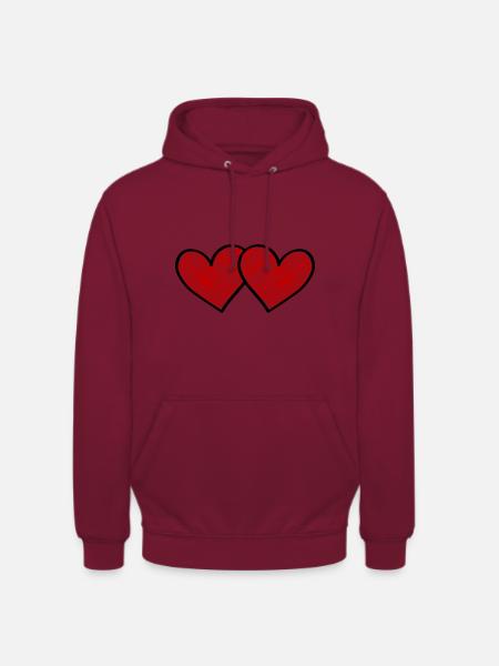 Heart Love - Unisex Hoodie - bordeaux