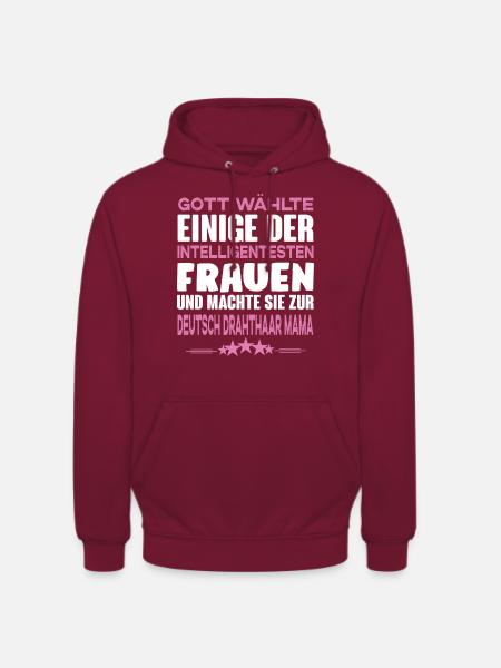 Deutsch Drahthaar - Deutsch Drahthaar Hund - Unisex Hoodie - Bordeaux