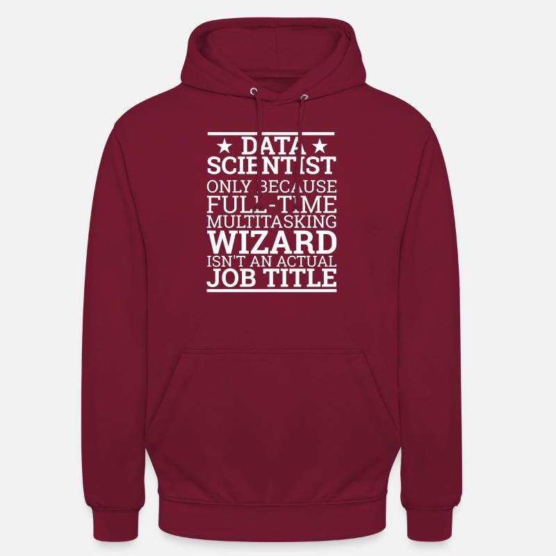 « Data Wizard » | Data Scientist - Sweat-shirt à capuche unisexe - bordeaux