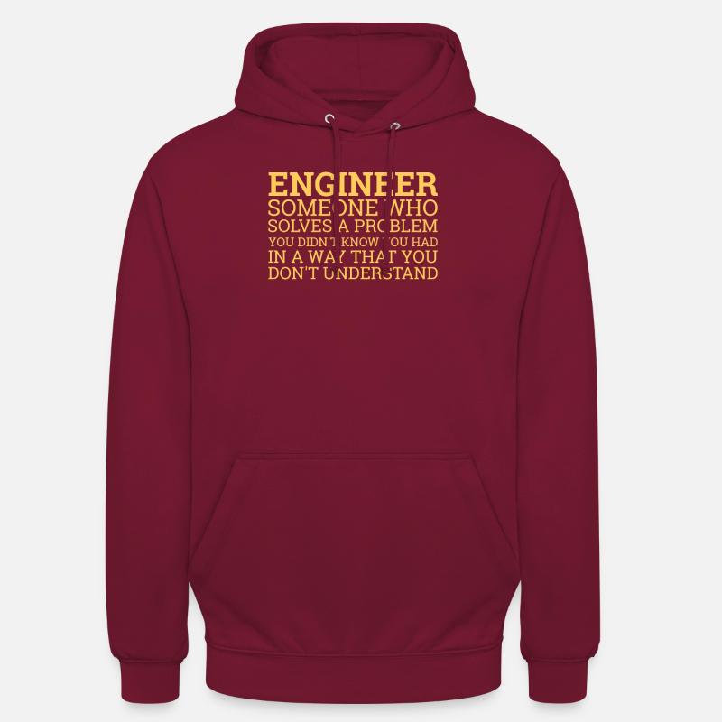 « Engineer Solve Problems » | Ingénieur - Sweat-shirt à capuche unisexe - bordeaux