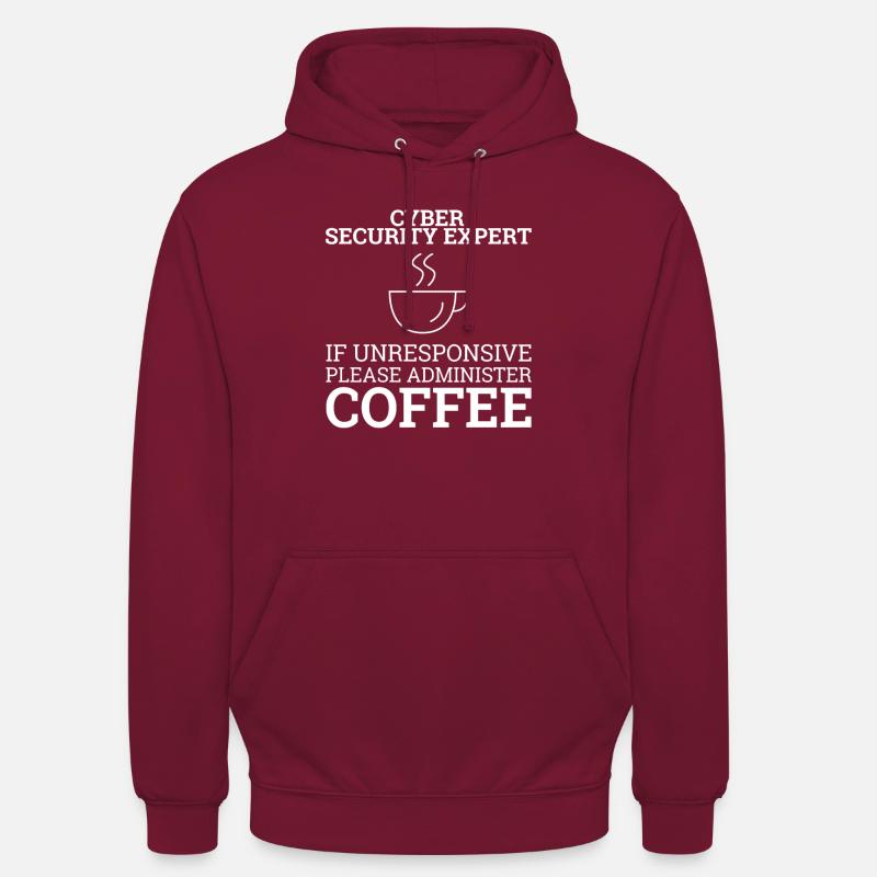 "Cyber Security Expert Coffee | Hacker" - Unisex Hoodie - Bordeaux