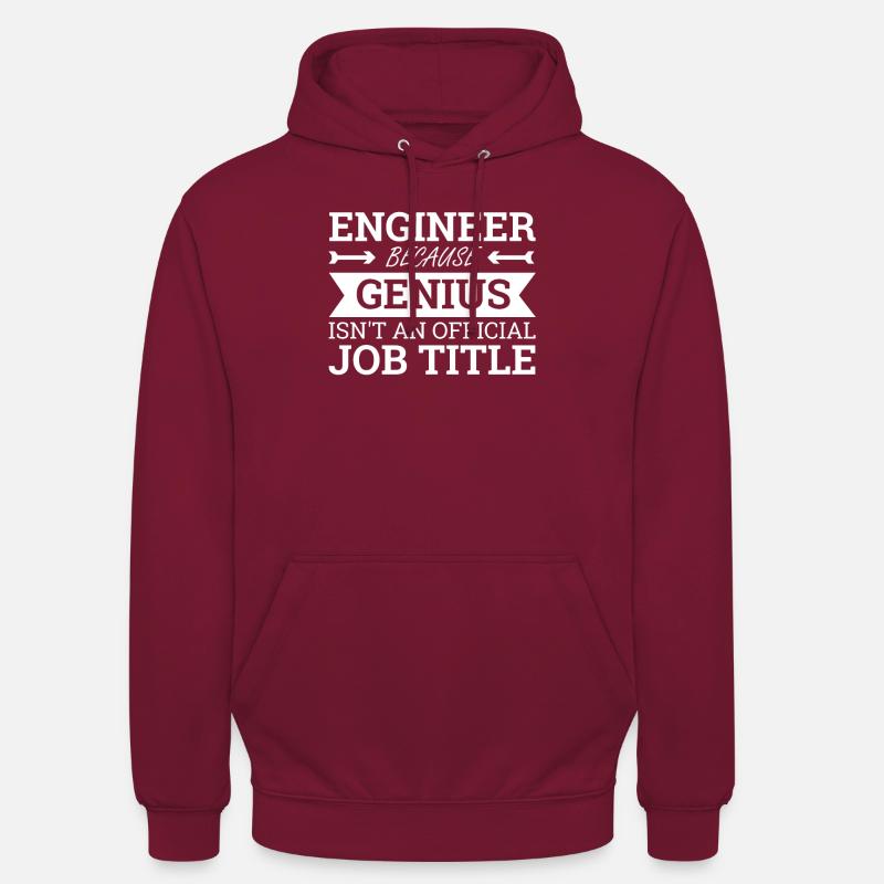 "Engineer Genius | Engineer" - Unisex Hoodie - bordeaux