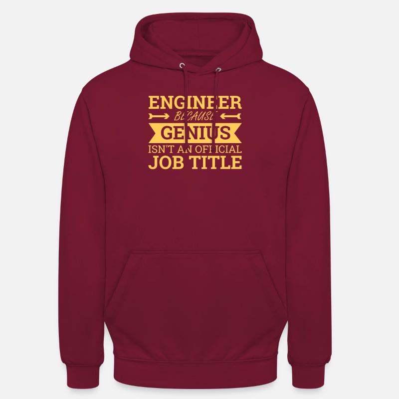 "Engineer Genius | Engineer" - Unisex Hoodie - bordeaux