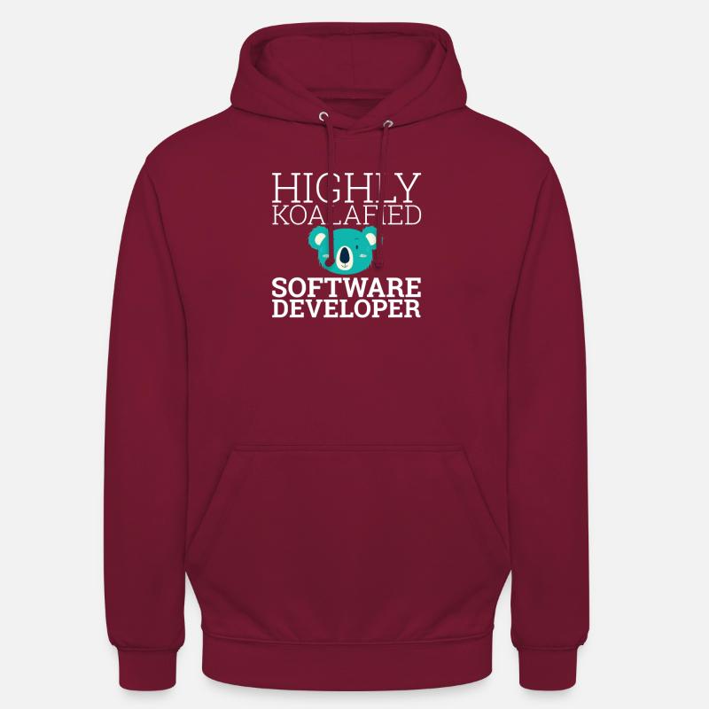 « Software Developer Koalafied | Programmeur » - Sweat-shirt à capuche unisexe - bordeaux