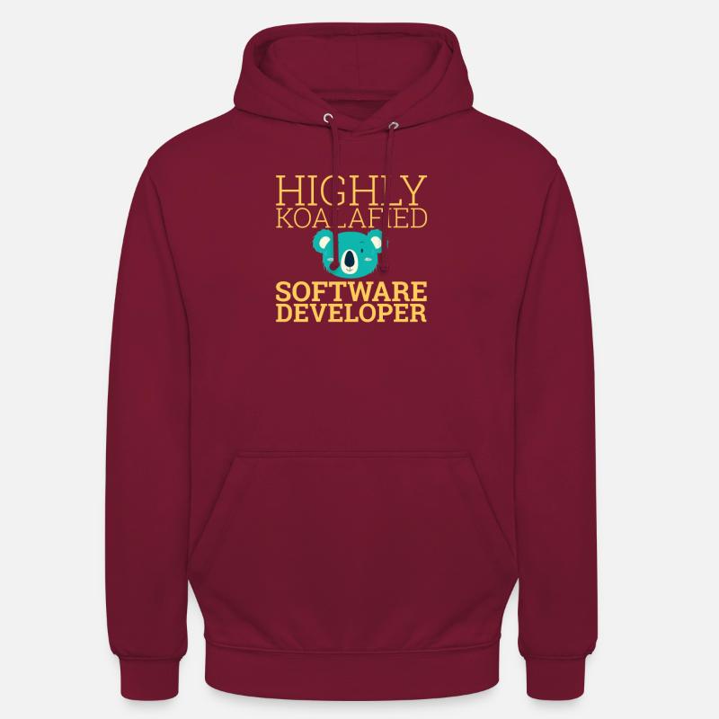 "Software Developer Koalafied | Programmierer" - Unisex Hoodie - Bordeaux