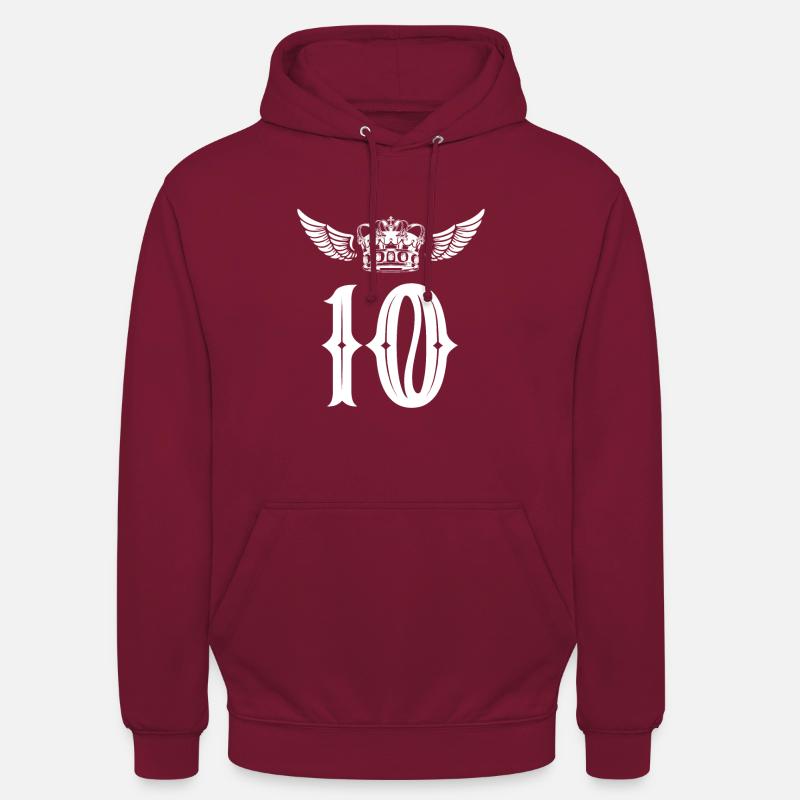 Couronne de 10 chiffres - Sweat-shirt à capuche unisexe - bordeaux