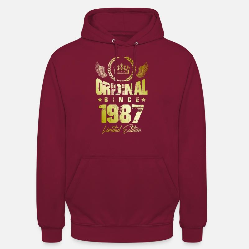 Édition limitée 1987 - Sweat-shirt à capuche unisexe - bordeaux