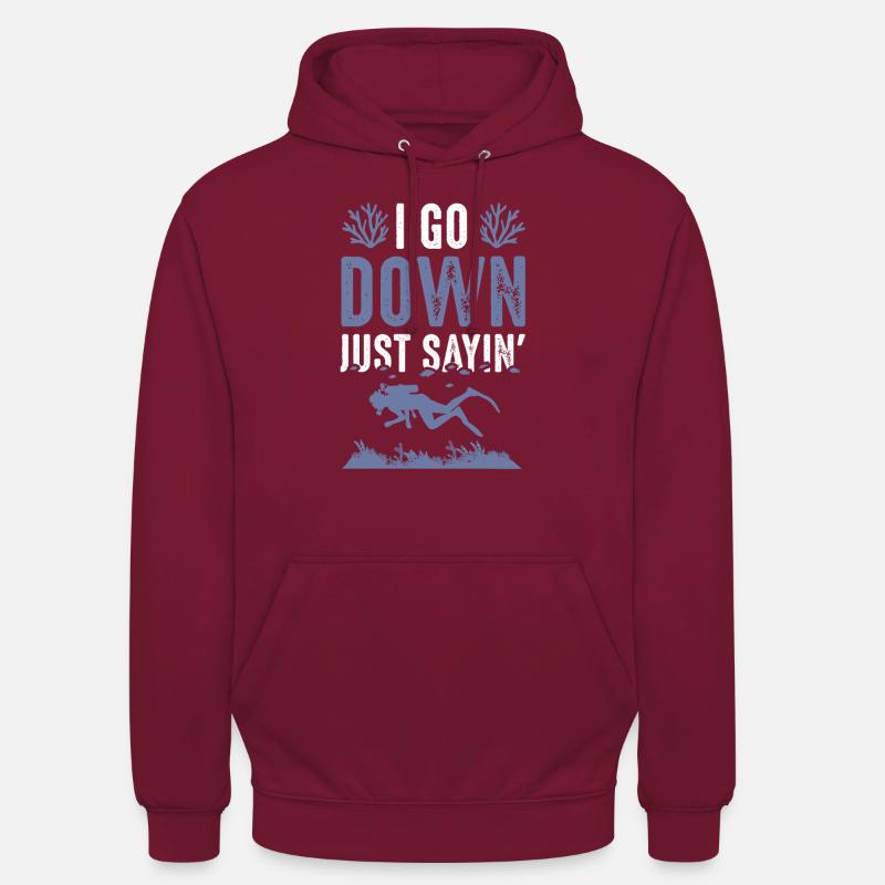 Plongée Drôle de dicton - Sweat-shirt à capuche unisexe - bordeaux