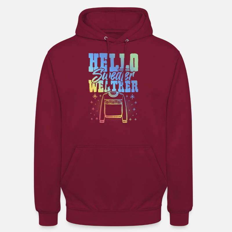 Pull Météo Hiver - Sweat-shirt à capuche unisexe - bordeaux