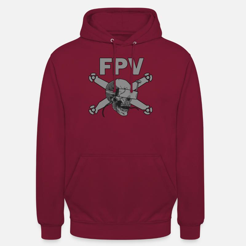 FPV gift idea drone pilot - Unisex Hoodie - bordeaux