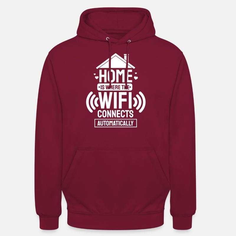 Wifi-Wireless-Internet-Nerd-Geschenk - Unisex Hoodie - Bordeaux