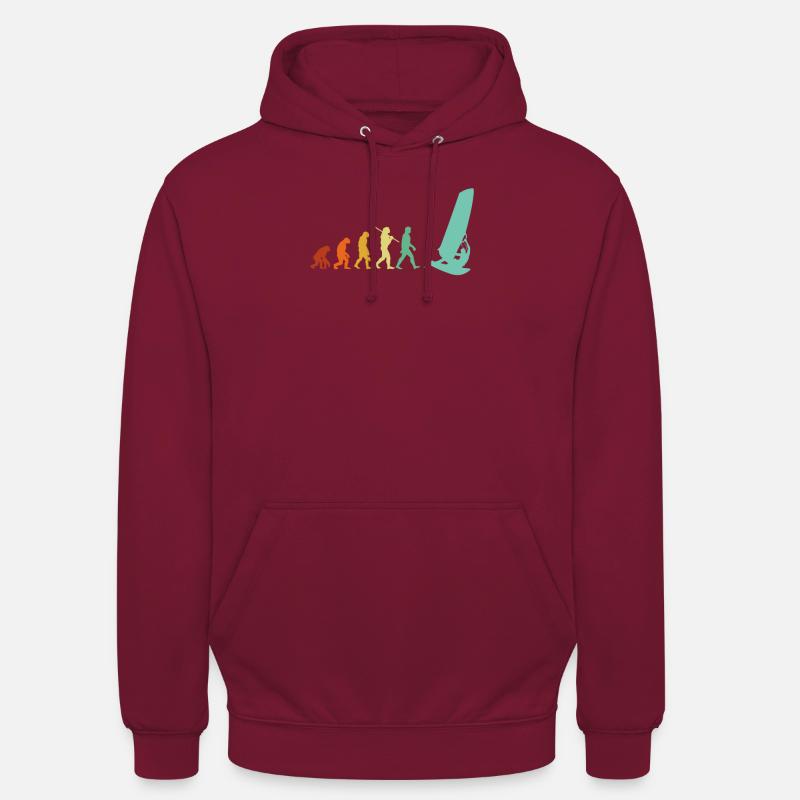 windsurfing evolution, windsurfing - Unisex Hoodie - bordeaux
