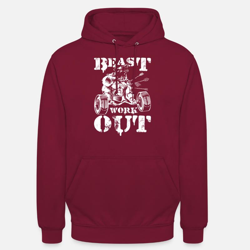 beast workout wolf - Sweat-shirt à capuche unisexe - bordeaux