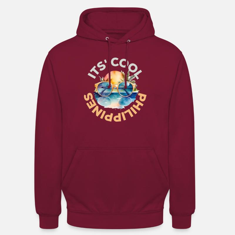 C’est cool - Philippines - Sweat-shirt à capuche unisexe - bordeaux