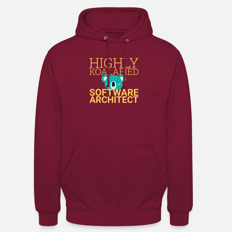 Software Architect Koalafied| Software Architecture - Unisex Hoodie - bordeaux