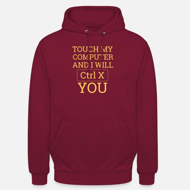 "Touch Computer | Computer Science" - Unisex Hoodie - bordeaux