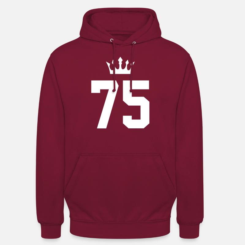 75 Couronne numérique - Sweat-shirt à capuche unisexe - bordeaux