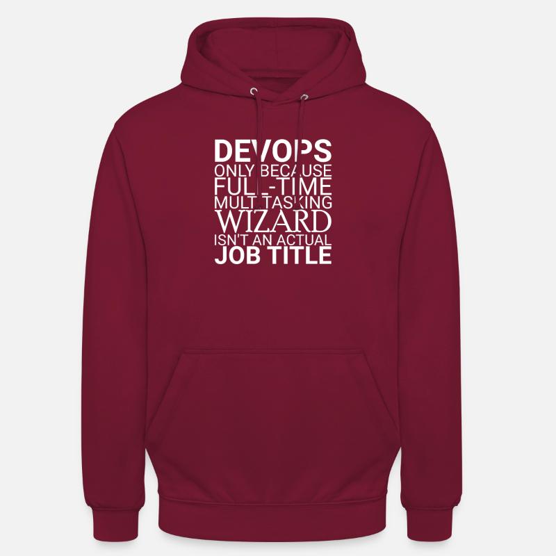 "DevOps Wizard | Softwareentwicklung" - Unisex Hoodie - Bordeaux