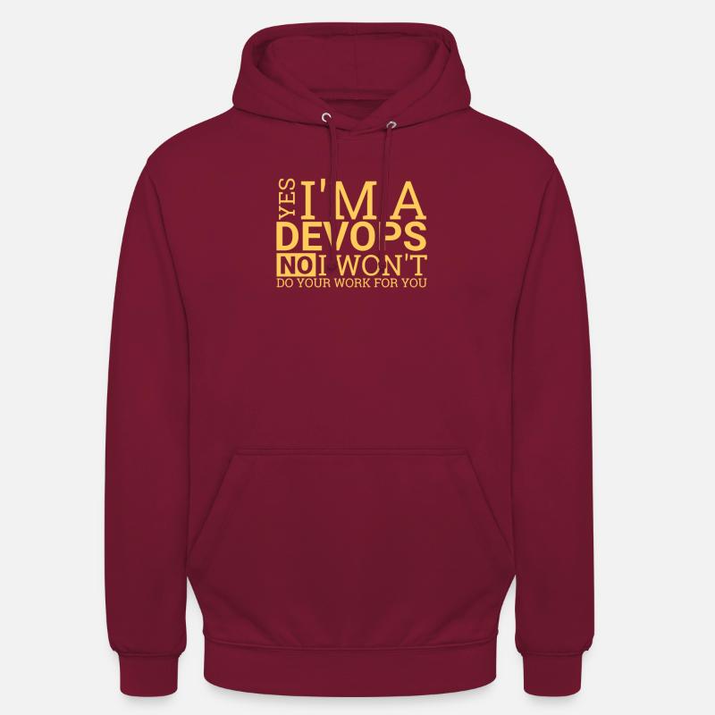 "DevOps Work | Softwareentwicklung" - Unisex Hoodie - Bordeaux