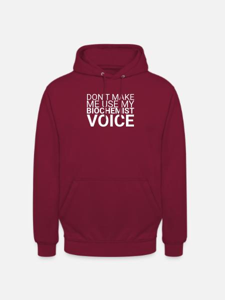 "Biochemist Voice | Biochemie" - Unisex Hoodie - Bordeaux