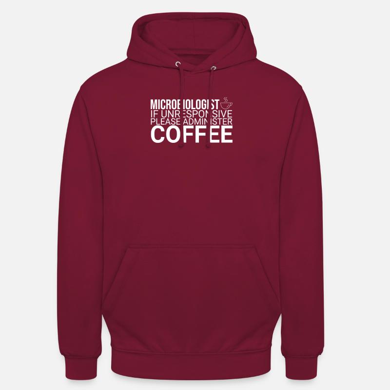 « Microbiologiste Café | Microbiologie » - Sweat-shirt à capuche unisexe - bordeaux