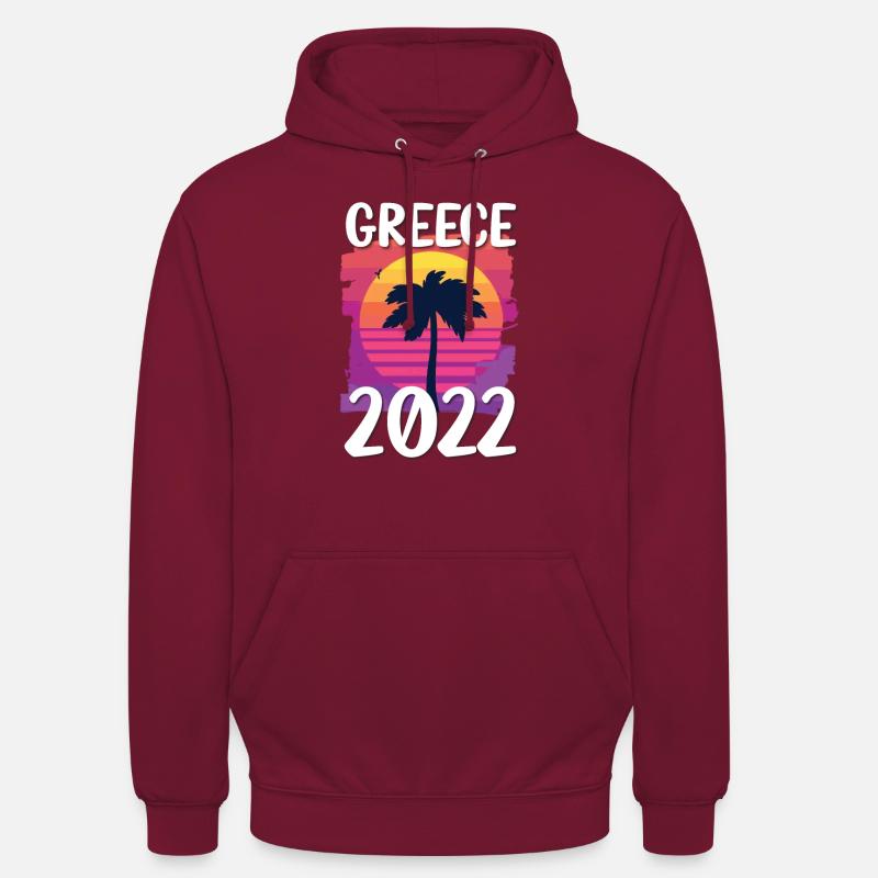Grèce 2022 - Sweat-shirt à capuche unisexe - bordeaux