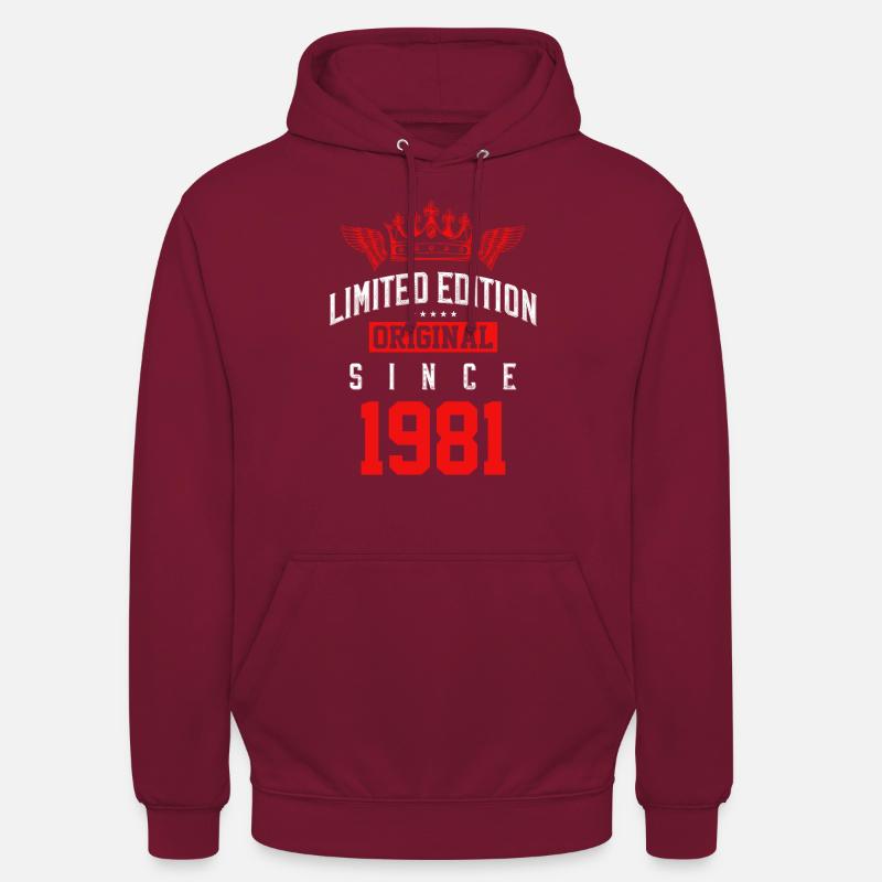 Édition limitée 1981 - Sweat-shirt à capuche unisexe - bordeaux