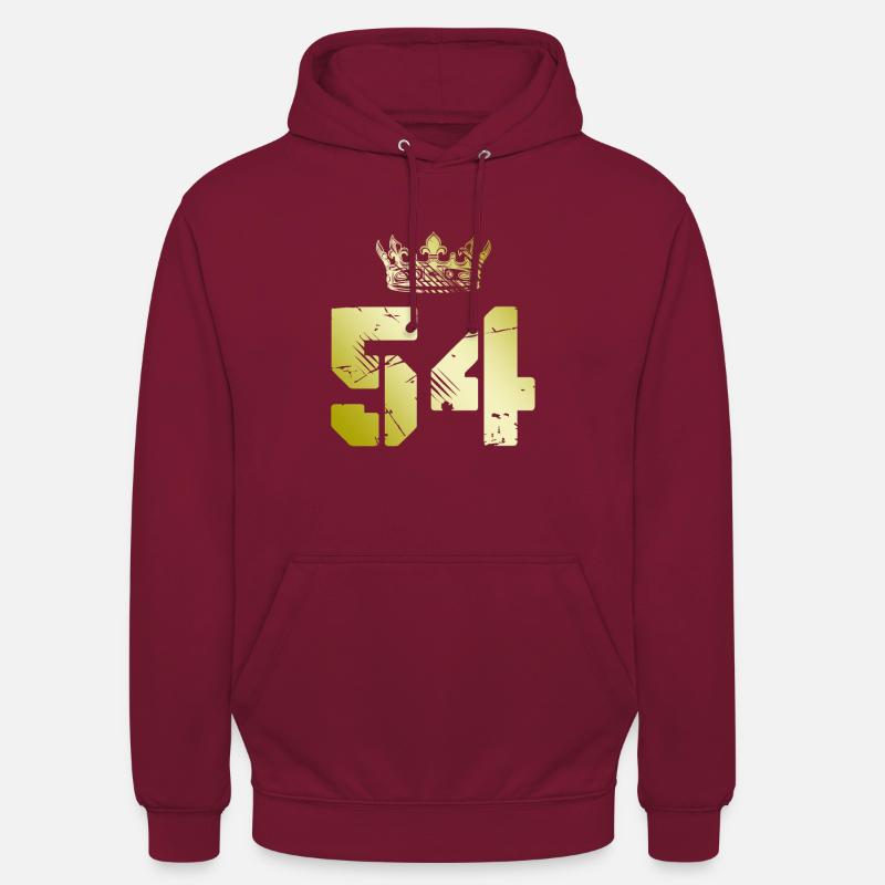 54 Couronne de numéros - Sweat-shirt à capuche unisexe - bordeaux