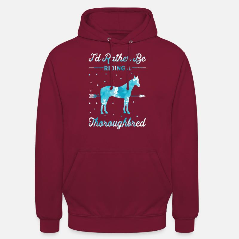 Monter un cheval pur-sang - Sweat-shirt à capuche unisexe - bordeaux