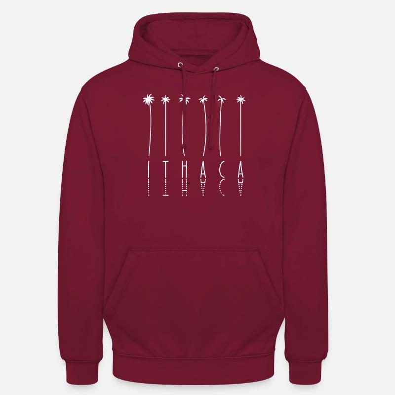 Palm - Île Grèce Ithaque - Sweat-shirt à capuche unisexe - bordeaux
