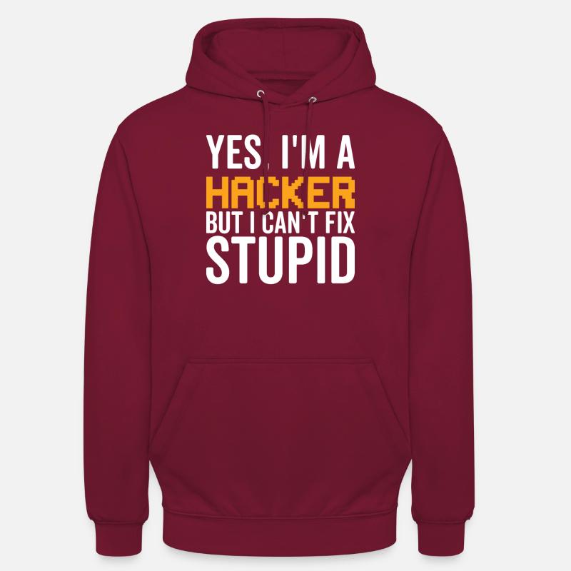 Dumm - Hacker - Unisex Hoodie - Bordeaux