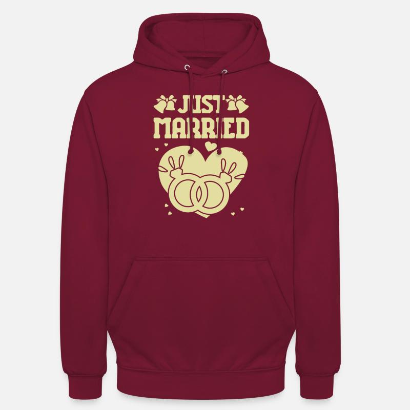 Juste marié - Sweat-shirt à capuche unisexe - bordeaux
