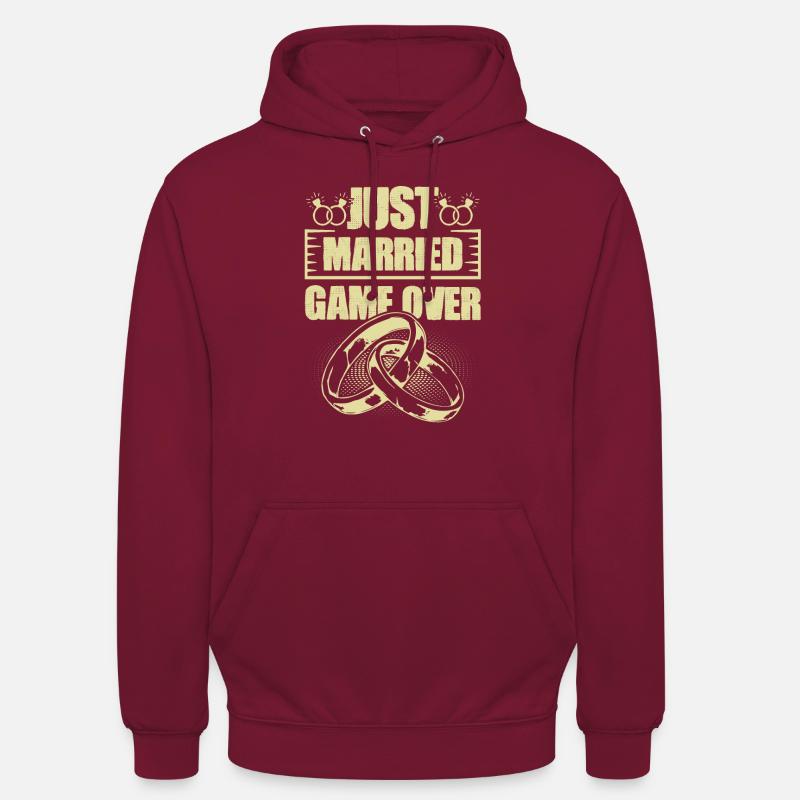 Juste marié Game over - Sweat-shirt à capuche unisexe - bordeaux
