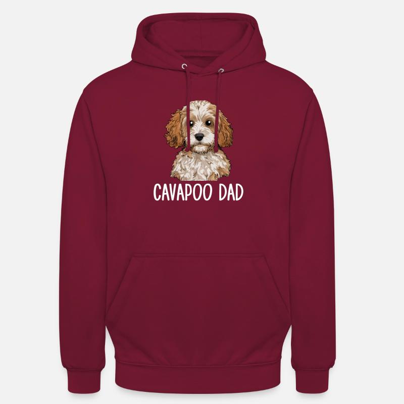 Cavapoo Papa, Cavapoo - Sweat-shirt à capuche unisexe - bordeaux