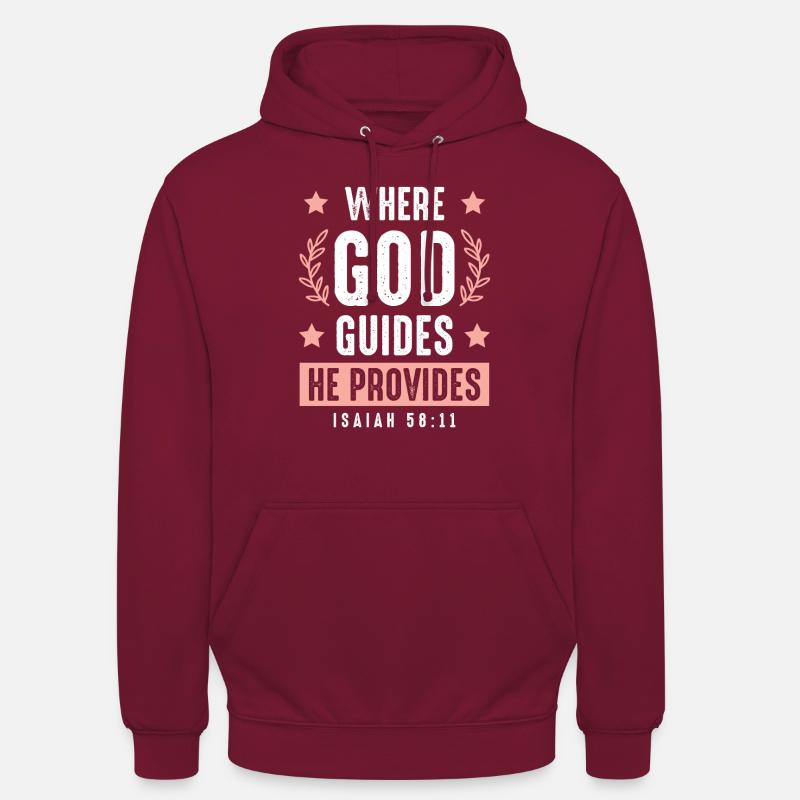 Dieu dirige la Bible - Sweat-shirt à capuche unisexe - bordeaux