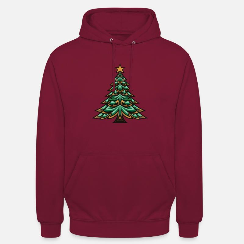 Arbre de Noël Noël - Sweat-shirt à capuche unisexe - bordeaux