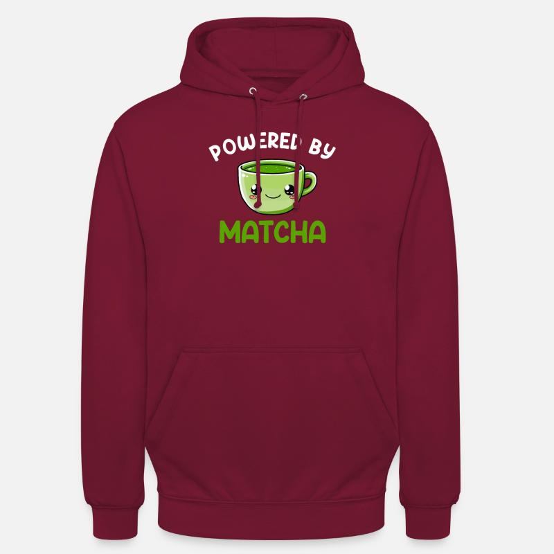 Propulsé par Matcha, Matcha - Sweat-shirt à capuche unisexe - bordeaux