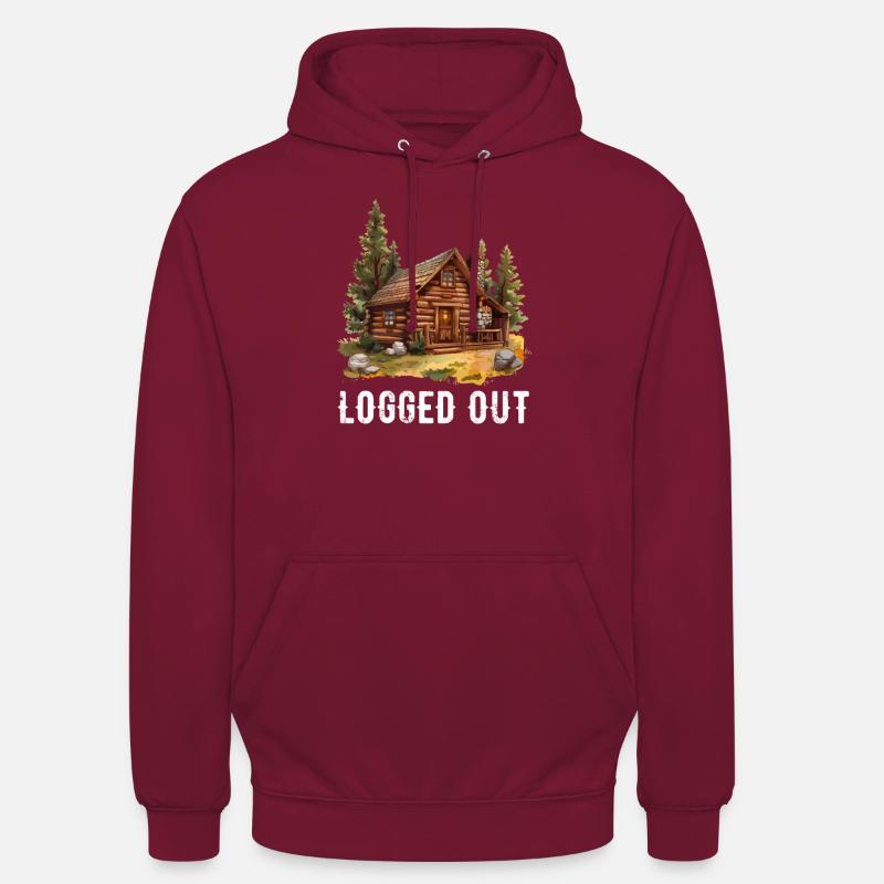 Cabane déconnectée, cabine extérieure - Sweat-shirt à capuche unisexe - bordeaux