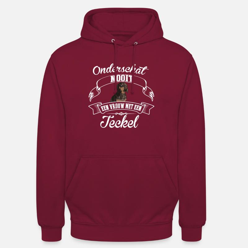 teckel - Sweat-shirt à capuche unisexe - bordeaux