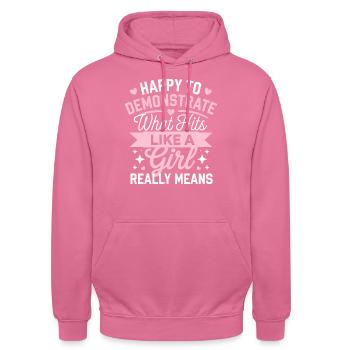 Mädchenpower im Kampfsport - Unisex Hoodie - Pink - Vorne - Alina (178cm) & Michal (187cm)