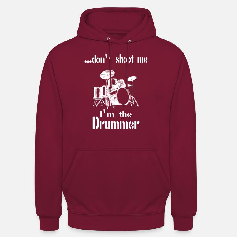 Drums Drums disant texte - Sweat-shirt à capuche unisexe - bordeaux