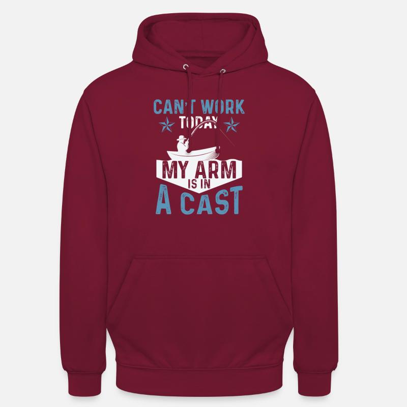 ne pas travailler pêche - Sweat-shirt à capuche unisexe - bordeaux