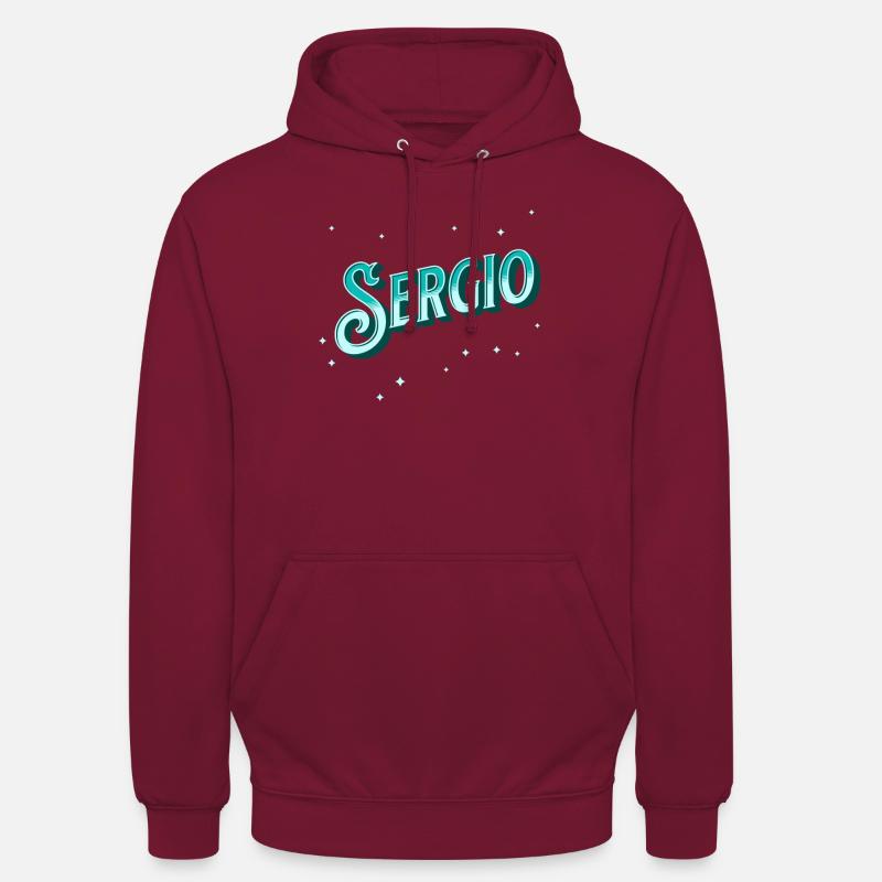 Sergio nombre personalizado - Sudadera con capucha unisex - rojo bordeaux