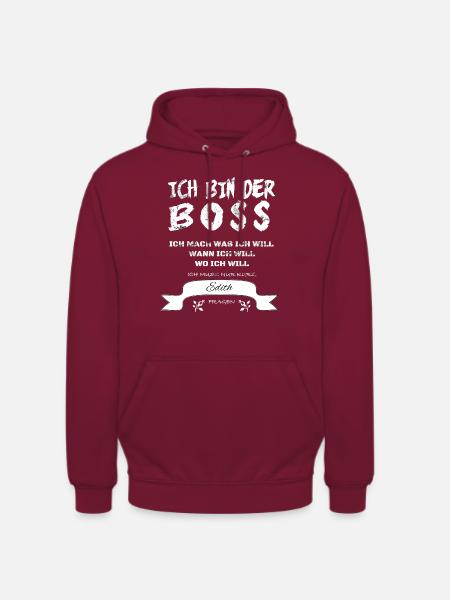 Boss Witziger Spruch Edith - Unisex Hoodie - Bordeaux